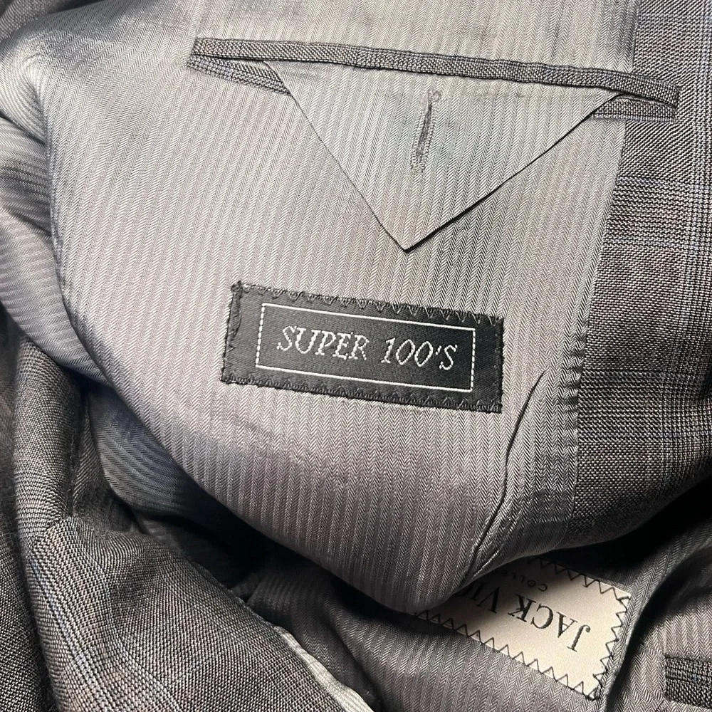 Jack Victor Collection Suit Jacket Sport Coat Plaid Size 43R  Loreto CT Wool